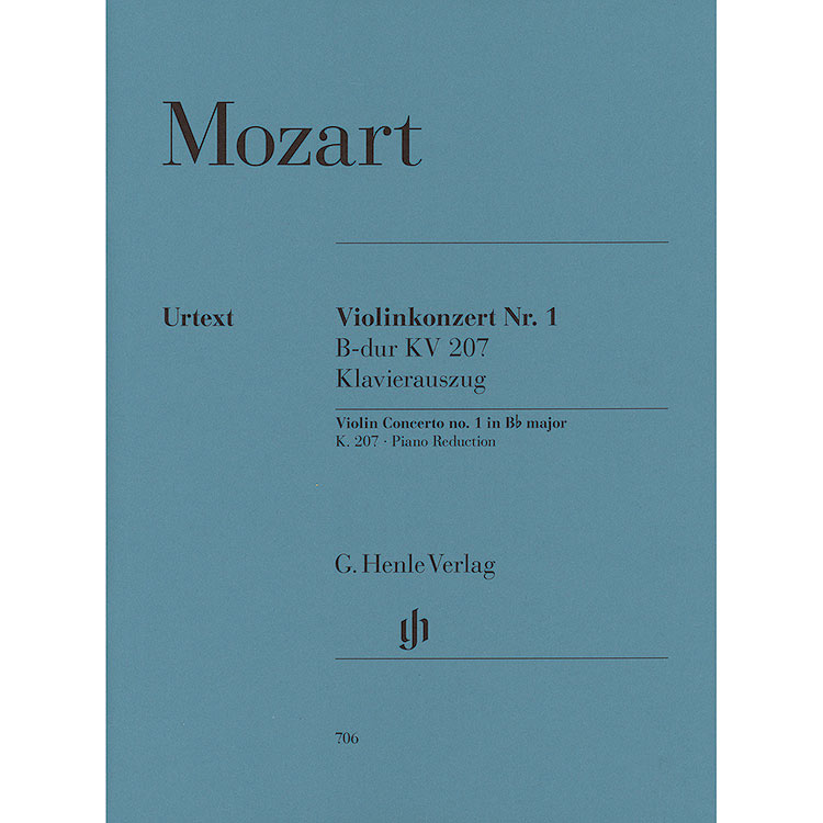 Concerto No. 1 in B-flat Major, K.207 for violin and piano (urtext); Wolfgang Amadeus Mozart