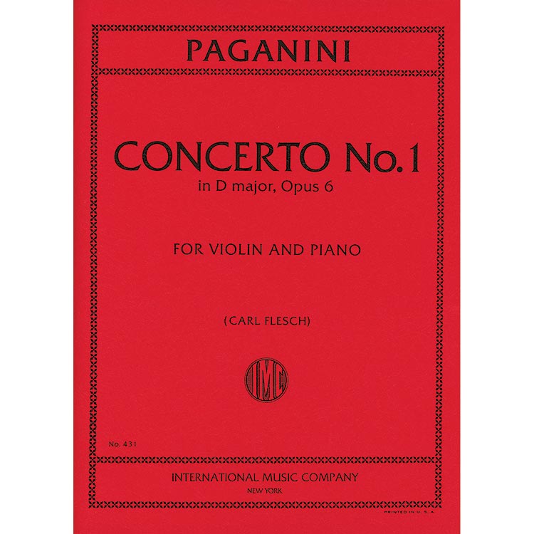 Concerto No. 1 in D Major Op. 6, for violin and piano (Flesch); Nicolo Paganini (International)