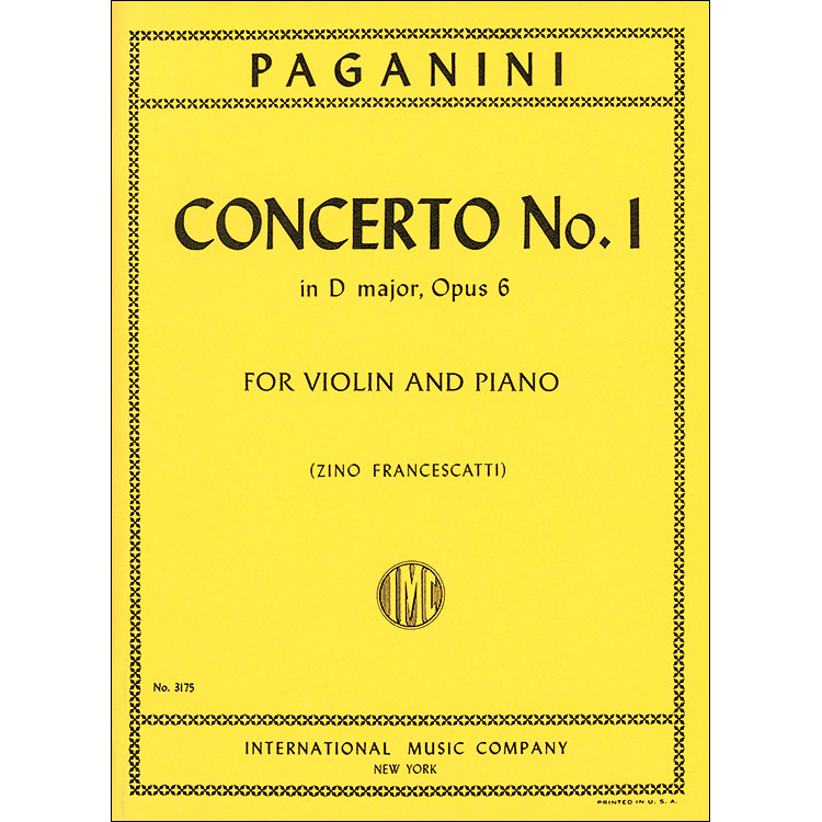 Concerto No. 1 Op. 6 in D Major, for violin and piano (Francescatti); Nicolo Paganini