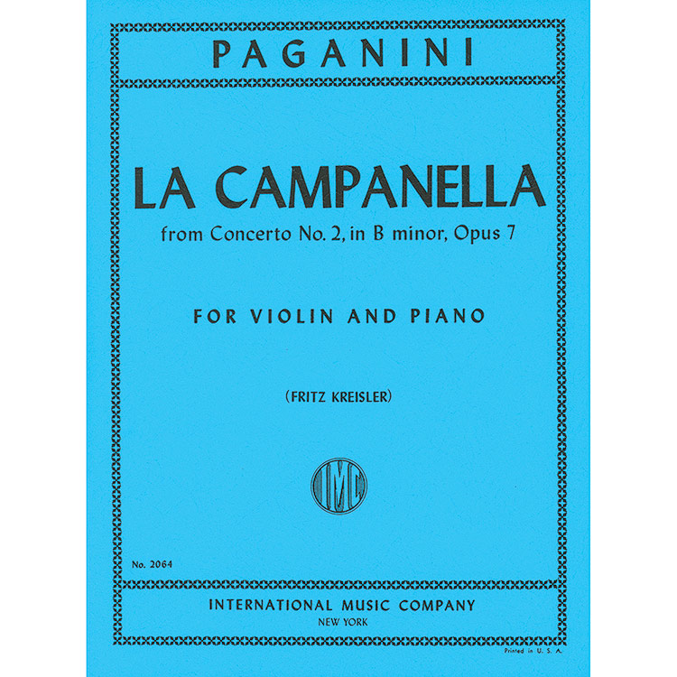 La Campanella, for violin and piano (Kreisler); Niccolo Paganini