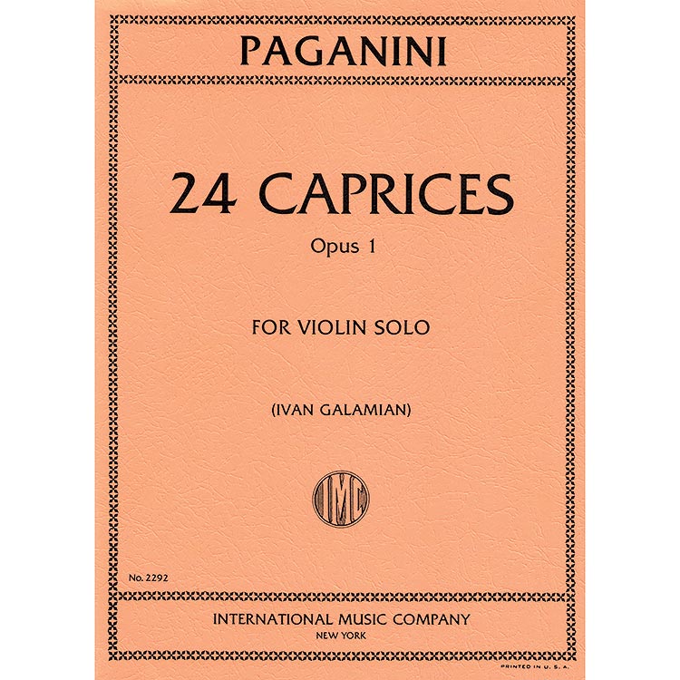 Twenty-Four Caprices, Op. 1, solo violin (Galamian); Nicolo Paganini (International)