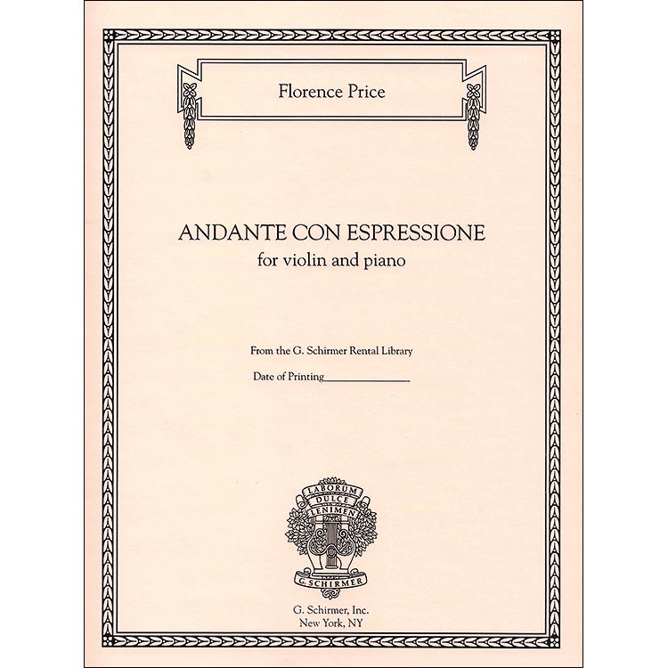 Andante Con Espressione for violin and piano; Florence Price (Schirmer)