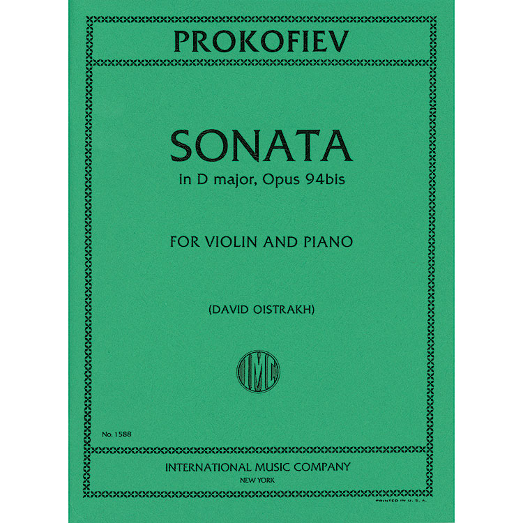 Sonata No. 2 in D Major, Op. 94a, Violin and Piano; Sergei Prokofiev (International)