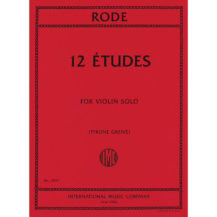 12 Etudes for solo violin; Pierre Rode