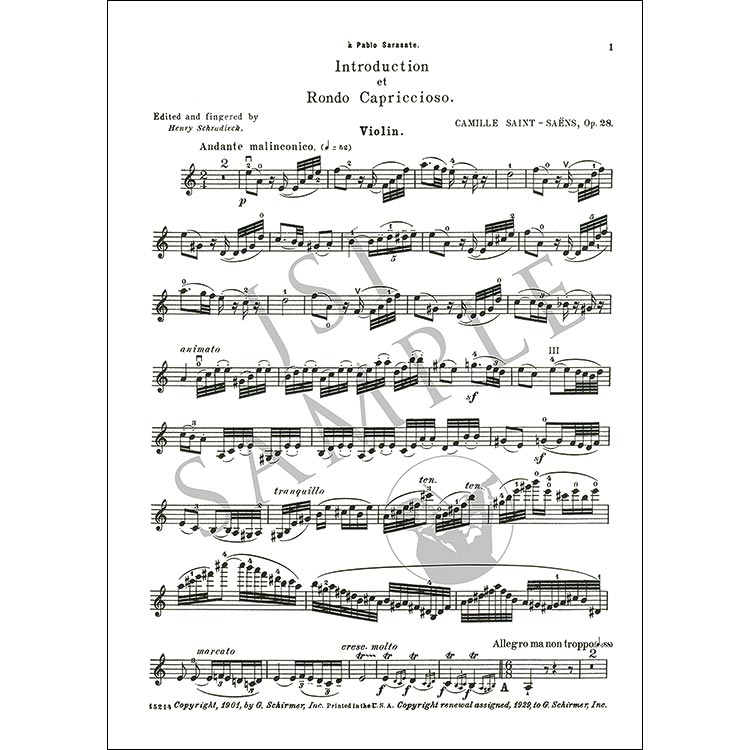 Introduction & Rondo Capriccioso, Op. 28, violin; Camille Saint Saens