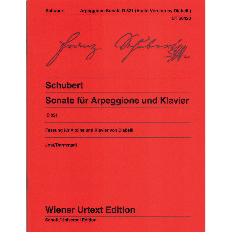 Arpeggione Sonata, D 821, for violin and piano; Franz Schubert (Universal Edition)