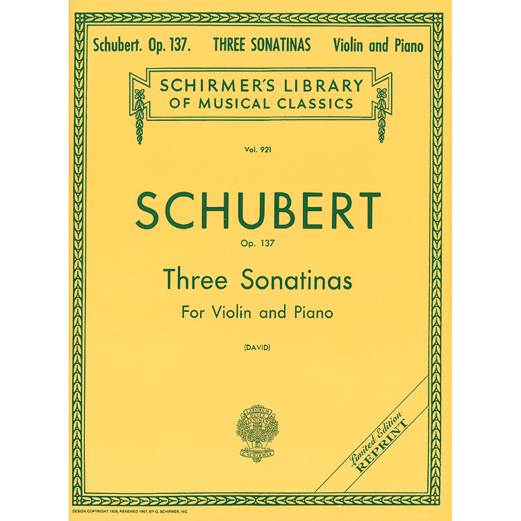 Three Sonatinas, Op. posth. 137 for violin and piano; Franz Schubert