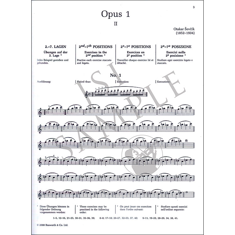 School of Violin Technics, Op. 1, Part 2, violin; Otakar Sevcik ...