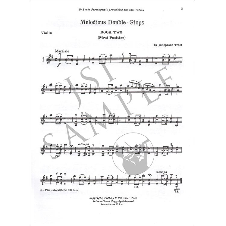 Melodious Double Stops, violin, book 2; Josephine Trott (Schirmer