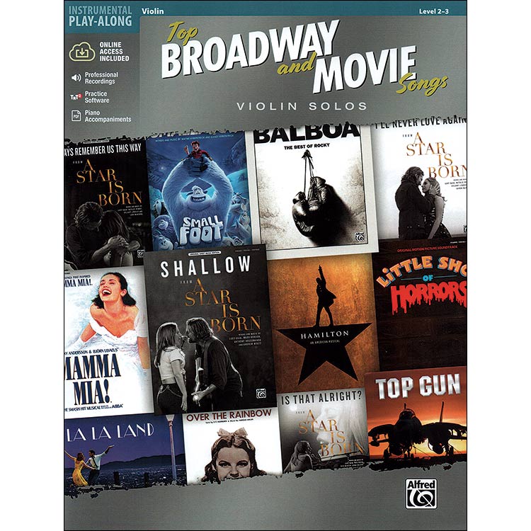 Top Broadway and Movie Songs for violin, with online audio access (Alfred)