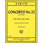 Concerto No. 22 in A Minor, for violin and piano; Giovanni Viotti (International)