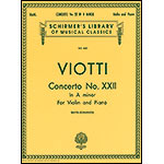 Concerto No. 22 in A Minor, for violin and piano; Giovanni Viotti (G. Schirmer)