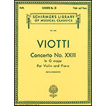 Concerto No. 23 in G Major, for violin and piano (Schradieck); Giovanni Viotti (G. Schirmer)