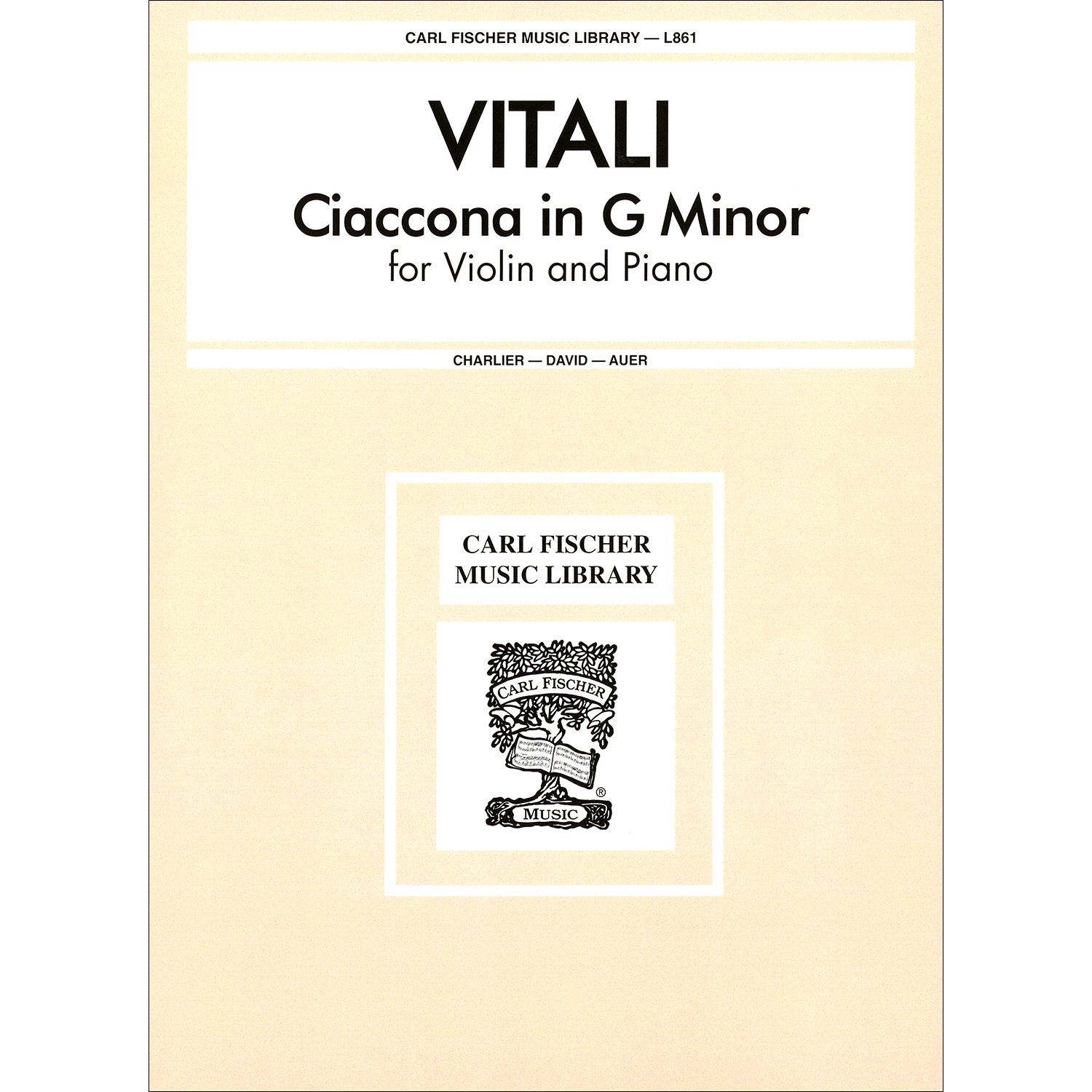 Chaconne in G Minor for violin and piano Tomaso Antonio Vitali Johnson String Instrument