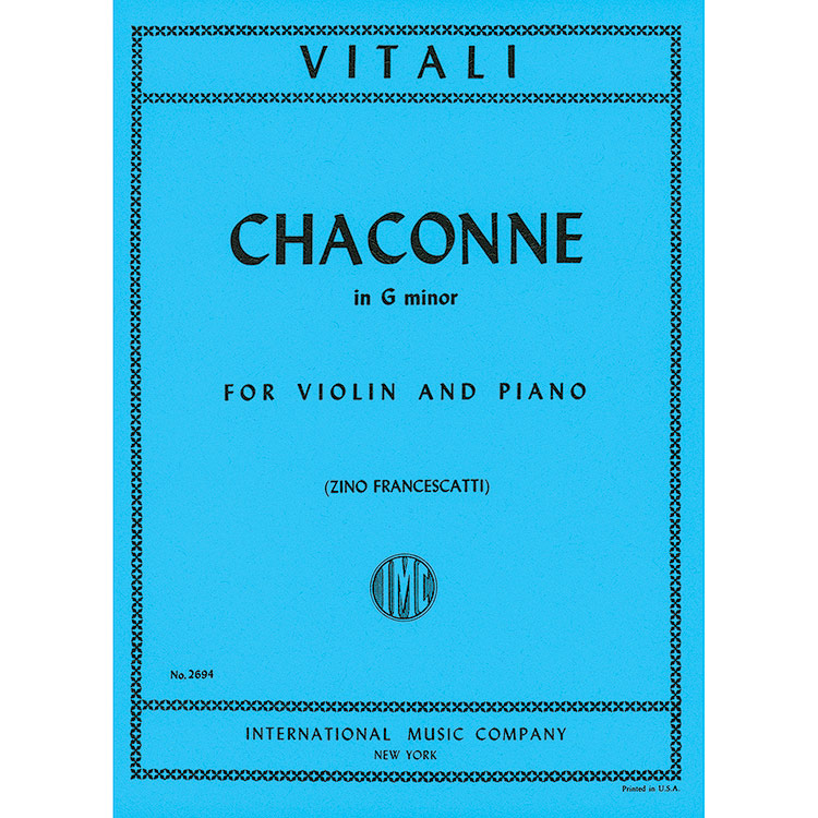 Chaconne in G Minor for violin and piano; Tomaso Antonio Vitali