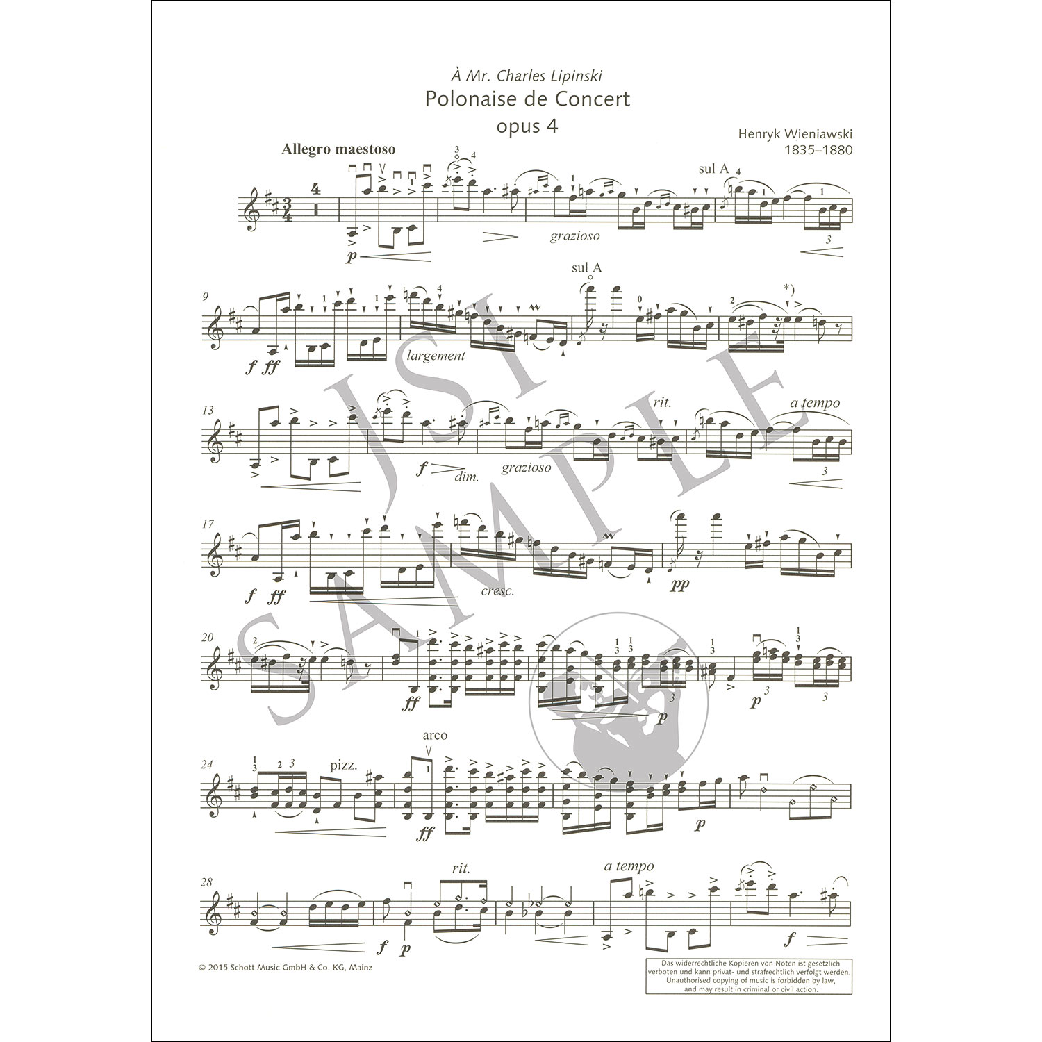 Repertoire - The Best Pieces, for violin and piano; Henryk