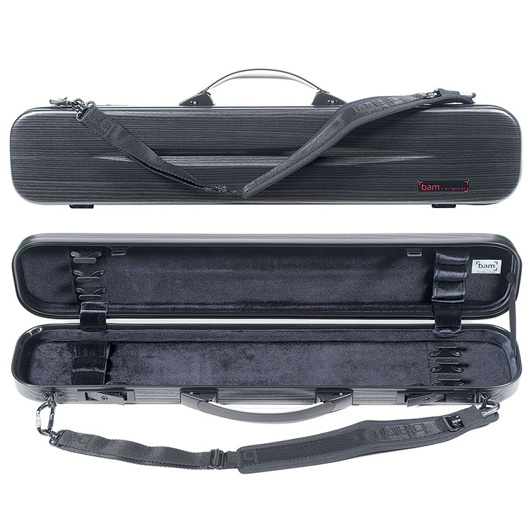 Bam Hightech Bow Case, Black Lazure, for 6 violin/viola bows or 4 cello bows