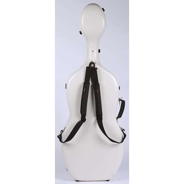 Accord Hybrid White 4/4 Medium Size Cello Case with Gray Interior