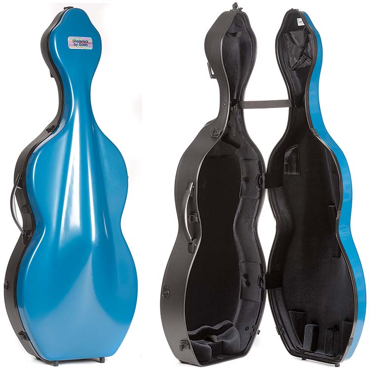 Bam Shamrock Hightech 1003XLWB Blue 4/4 Cello Case with Wheels