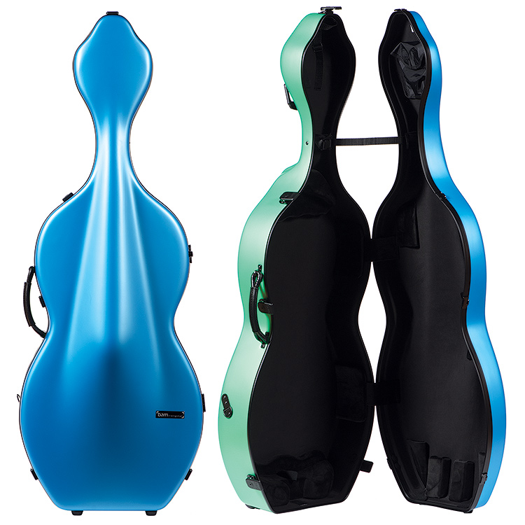 Bam Bonbon Hightech Cello Case with Wheels, Blue/Green