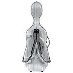 Bam Cabourg Hightech Slim Cello Case, Silver Exterior with Grey Seal