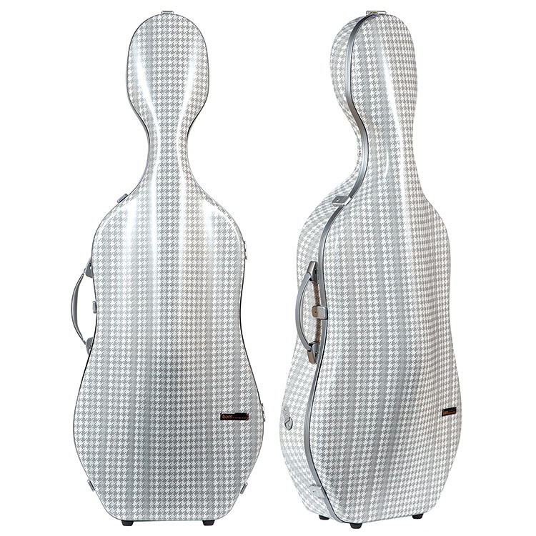 Bam Cabourg Hightech Slim Cello Case, Silver Exterior with Grey Seal