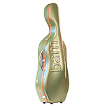 Bam Graffiti Hightech Slim Cello Case, Green Exterior with Orange Seal