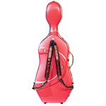 Bam Graffiti Hightech Slim Cello Case, Red Exterior with Silver Seal