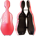 Bam Graffiti Hightech Slim Cello Case, Red Exterior with Silver Seal