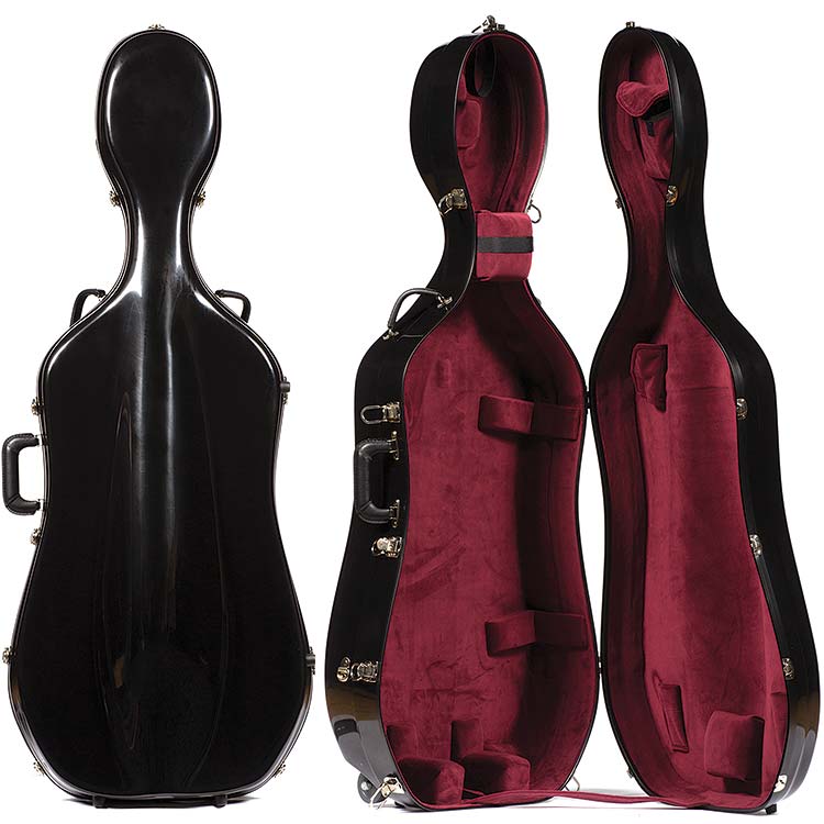 Bobelock 2000W Black Fiberglass 4/4 Extra Large Cello Case