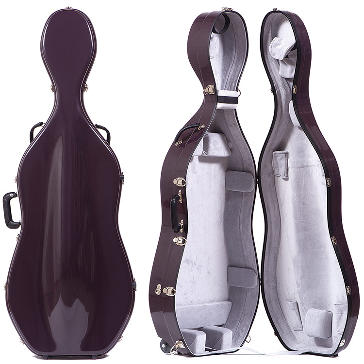 Bobelock 2000W Plum Fiberglass 4/4 Cello Case