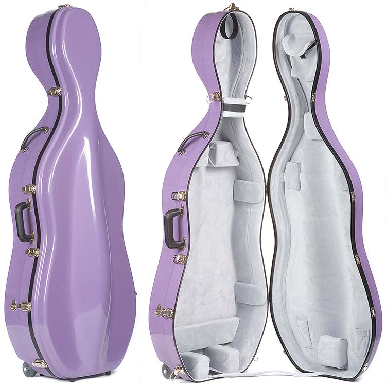 Bobelock 2000W Purple Fiberglass 4/4 Cello Case