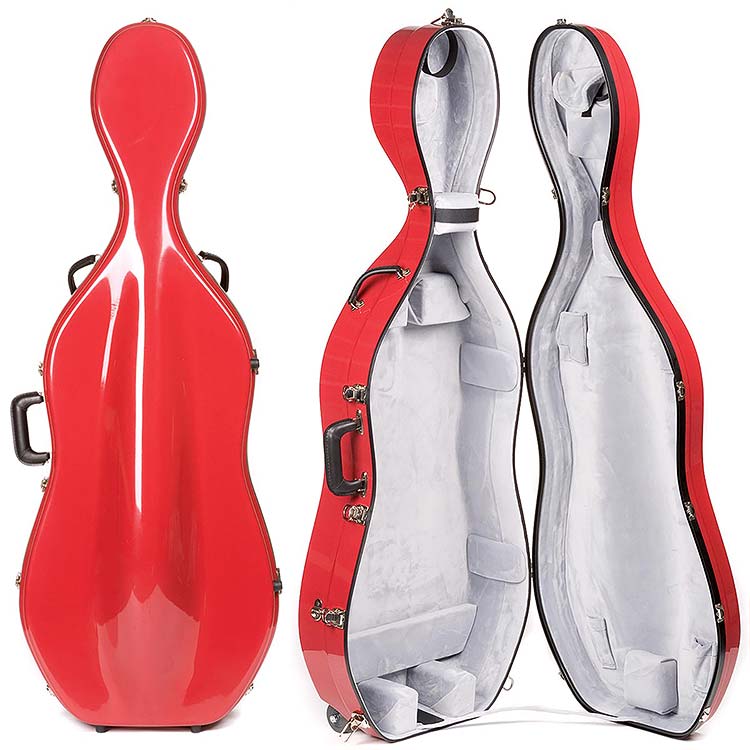 Bobelock 2000W Red Fiberglass 4/4 Cello Case