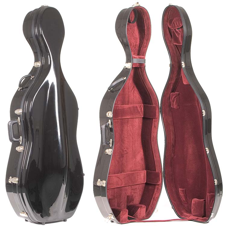 Bobelock 2002 Slim Black Fiberglass 4/4 Cello Case