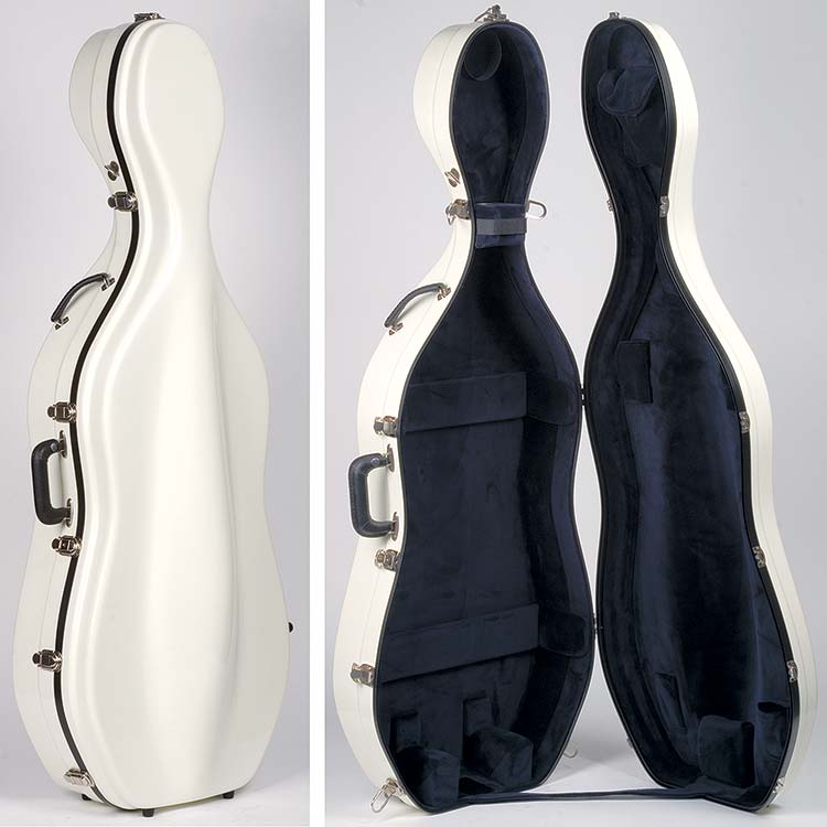 Bobelock 2002 Slim White Fiberglass 4/4 Cello Case