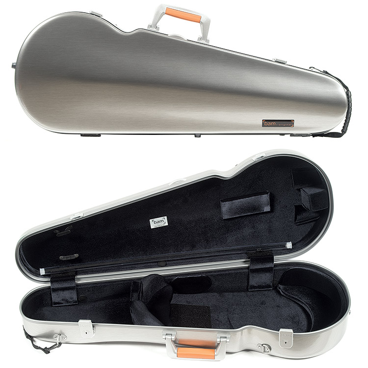 Bam La Defense Hightech Contoured Viola case, Brushed Aluminum