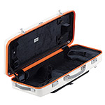 Bam Graffiti Hightech Oblong Viola Case, White Exterior with Orange Seal