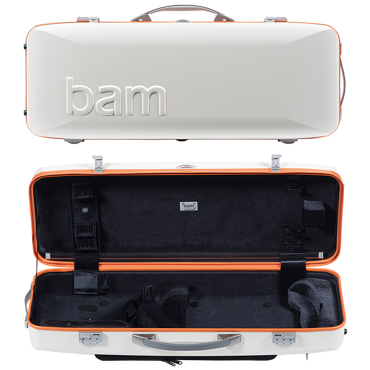 Bam Graffiti Hightech Oblong Viola Case, White Exterior with Orange Seal