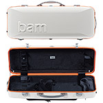 Bam Graffiti Hightech Oblong Viola Case, White Exterior with Orange Seal