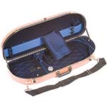 Bobelock 2048 Orange Fiberglass Adjustable Half Moon Viola Case - Blue Interior