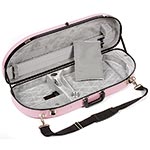 Bobelock 2048 Pink Fiberglass Adjustable Half Moon Viola Case - Silver Interior