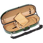 Bobelock 2048 Green Fiberglass Adjustable Half Moon Viola Case - Tan Interior