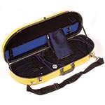 Bobelock 2048 Yellow Fiberglass Adjustable Half Moon Viola Case - Blue Interior
