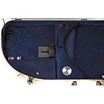 Bobelock 2048 Yellow Fiberglass Adjustable Half Moon Viola Case - Blue Interior