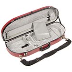 Bobelock 2048 Red Fiberglass Adjustable Half Moon Viola Case - Silver Interior