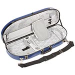 Bobelock 2048 Blue Fiberglass Adjustable Half Moon Viola Case - Silver Interior