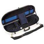 Bobelock 2048 Ivory Fiberglass Adjustable Half Moon Viola Case - Blue Interior