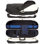 Bobelock 2048 Ivory Fiberglass Adjustable Half Moon Viola Case - Blue Interior