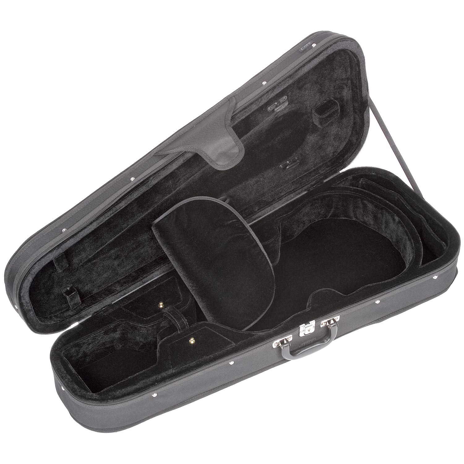 Core 16"16 1/2" DartShaped Viola Case, susp, (black/black) Johnson