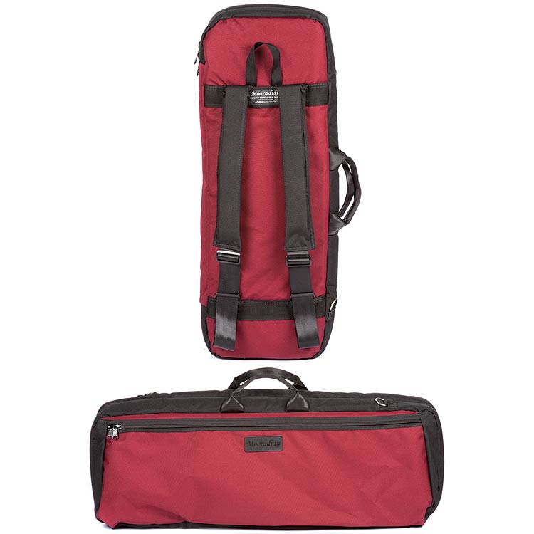 Mooradian Burgundy SlipOn Oblong Viola Case Cover with Padded Backpack